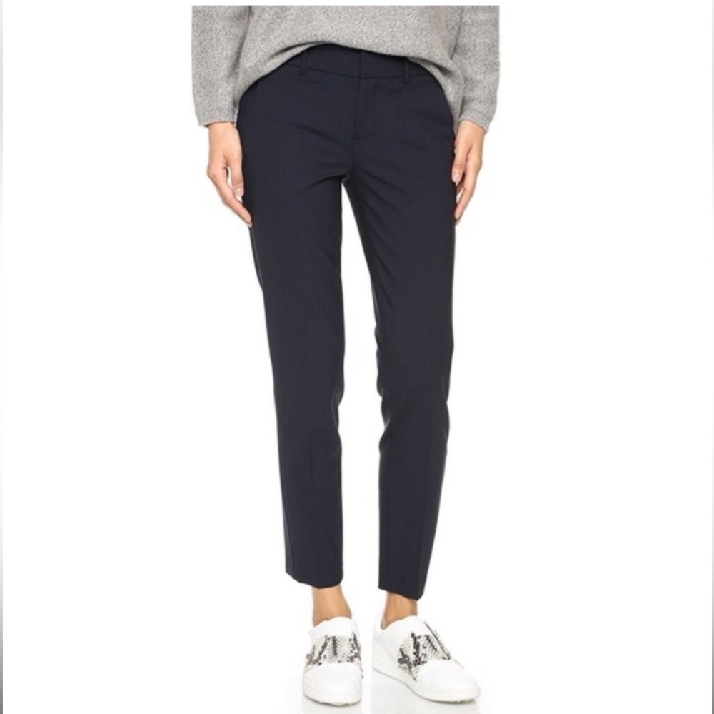 Vince Navy Blue Side Strapping Stretchy Ankle Crop Pants Size 2